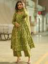 Parrot Colour Rayon Printed Kurti With Pant Dupatta Wholesalers In Delhi Aaradhna 2058